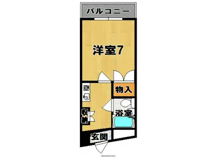 法隆寺駅前ビル(1K/3階)の間取り写真