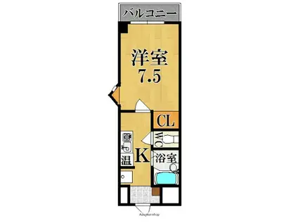 アマービレ秋篠(1K/3階)の間取り写真