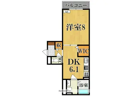 ル・レーヴ(1DK/2階)の間取り写真