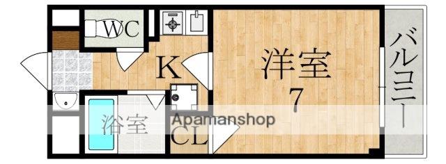 グランド-ル辻(1K/2階)の間取り写真