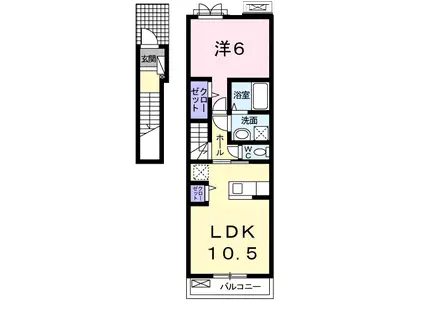 イターナルパレスⅡ(1LDK/2階)の間取り写真