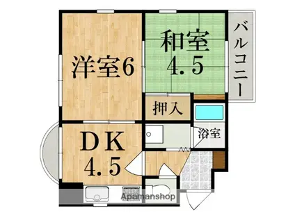 サンパレス21奈良II(2DK/1階)の間取り写真