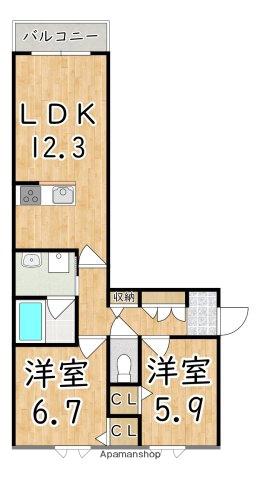 シャーメゾン ウイル(2LDK/1階)の間取り写真