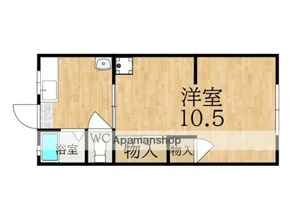 ロイヤル学園前PARTーII(1K/1階)の間取り写真