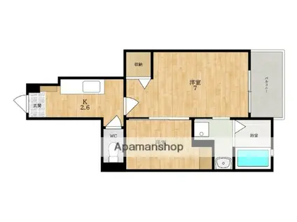 フォレスティア(1K/1階)の間取り写真