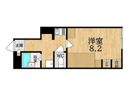 レオパレスWILL南郡山(1K/1階)の間取り写真