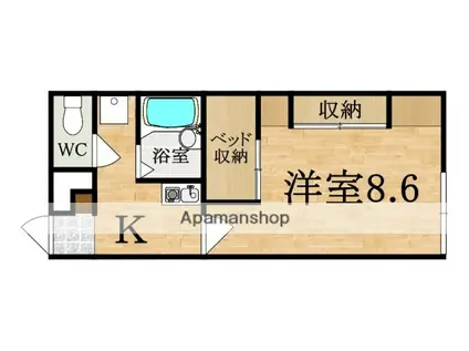 レオパレス幸甚(1K/1階)の間取り写真