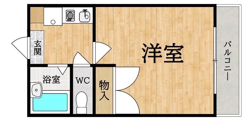 レオパレス冨田(1K/3階)の間取り写真