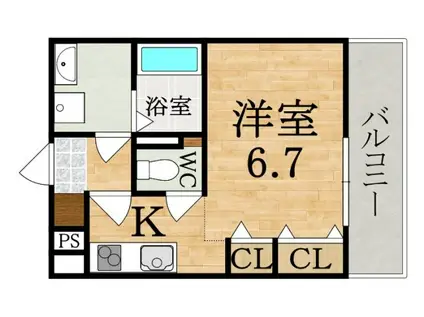 クレアール郡山I(1K/1階)の間取り写真