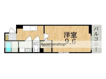 アプローズ(1K/2階)の間取り写真