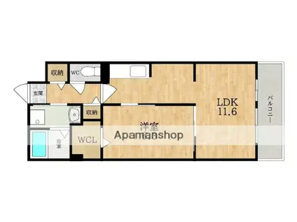 ブランドールα(1LDK/1階)の間取り写真