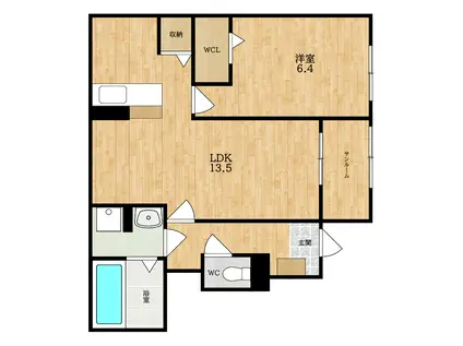 カーサリンドペロー1(1LDK/1階)の間取り写真
