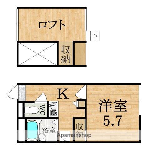 レオパレスゆう 藤ノ木(1K/1階)の間取り写真
