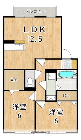 クレールソシア(2LDK/1階)の間取り写真
