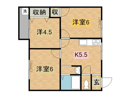 松の本ハイツ(3K/2階)の間取り写真