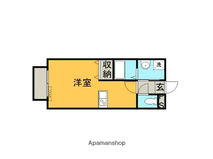 アパートメントKSⅡ(ワンルーム/2階)の間取り写真