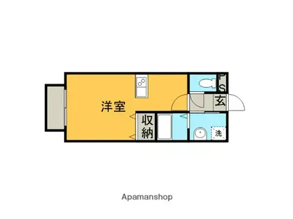 アパートメントKSⅡ(ワンルーム/2階)の間取り写真
