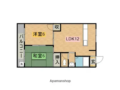 マンションパル(2LDK/3階)の間取り写真