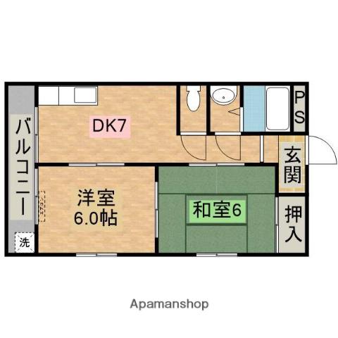 コーポサンライト(2DK/1階)の間取り写真