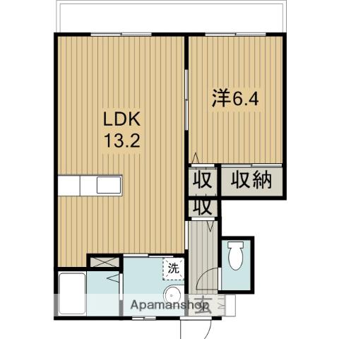 サンフィールド(1LDK/1階)の間取り写真