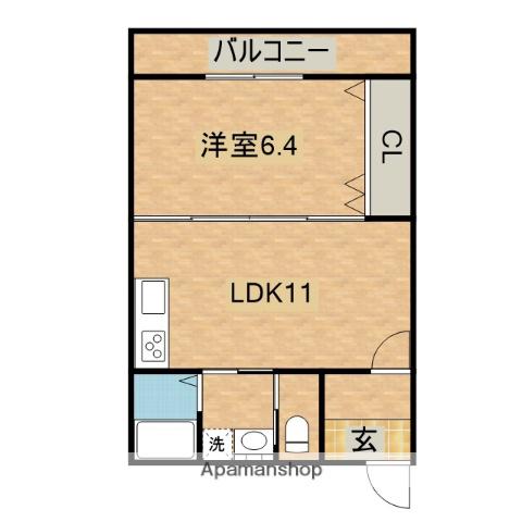 マンションEXⅩ(1LDK/1階)の間取り写真