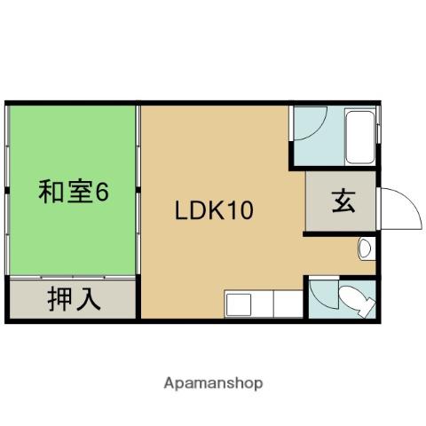 滝畑アパート(1LDK/1階)の間取り写真