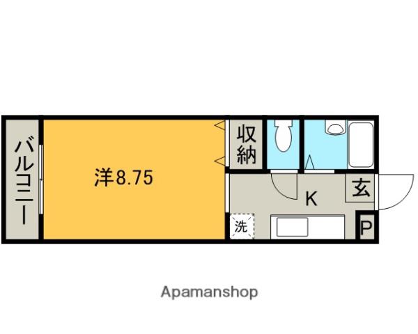 アトラクトKSCⅡ(1K/3階)の間取り写真