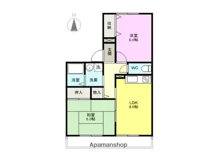 プランドール423(2LDK/2階)の間取り写真