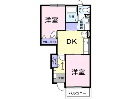 ニューライフセーダⅠ(2DK/1階)の間取り写真