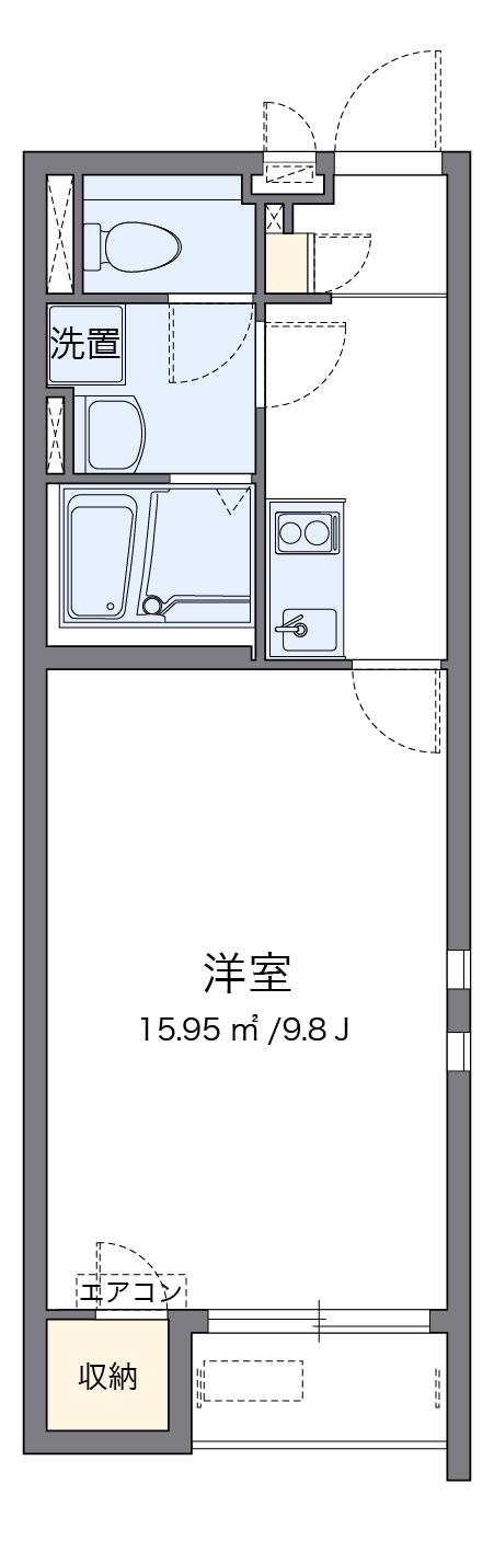 クレイノフェリオ高野口(1K/2階)の間取り写真