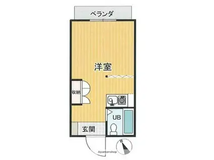 リバーヒルズⅠ(1K/3階)の間取り写真