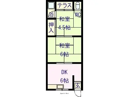 地村第一ビル(2DK/2階)の間取り写真