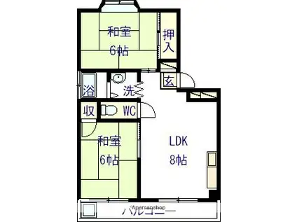 コーポセゾン(2DK/3階)の間取り写真