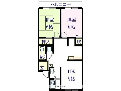 ハイツエクセレント(2LDK/1階)の間取り写真