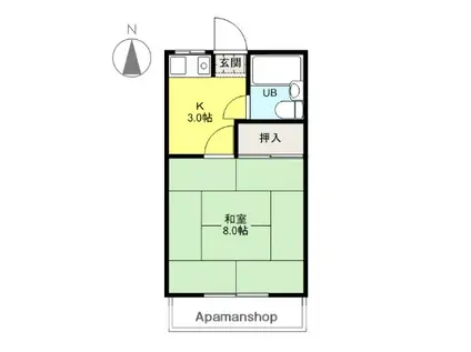 レモンハウス(1K/2階)の間取り写真