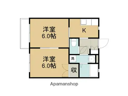 フェンスウエストⅡ(2K/2階)の間取り写真