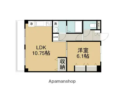 ブランドール(1LDK/3階)の間取り写真