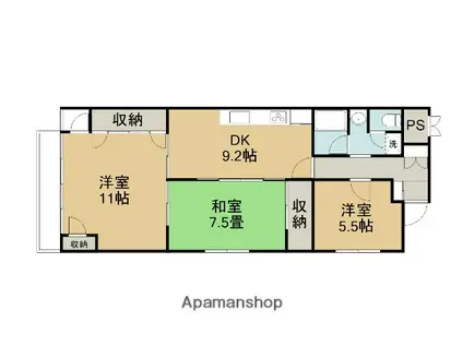 アイシンマンション(3DK/8階)の間取り写真