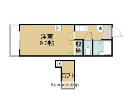 モンシャトー雲山(1K/2階)の間取り写真