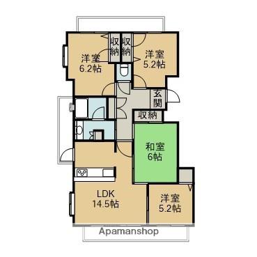 カサ・リコ栄町(4LDK/8階)の間取り写真