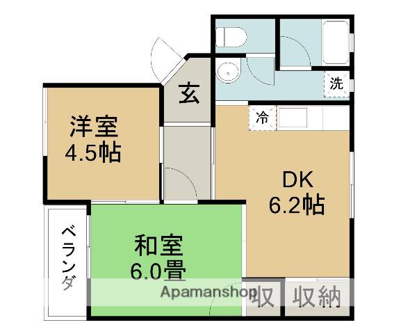MAEKAWA2(2DK/1階)の間取り写真