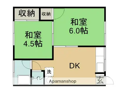 大装マンション(2DK/2階)の間取り写真
