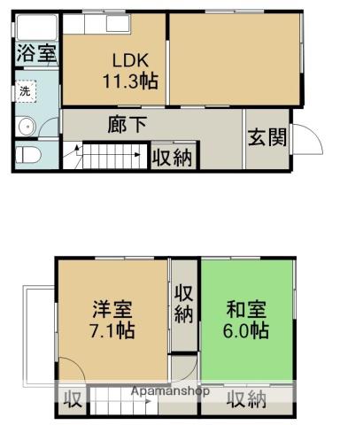 フォンテーヌ丸山Ⅱ(2LDK)の間取り写真