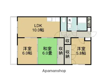 オオガコンフォート(3LDK/4階)の間取り写真