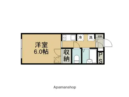 フェンスウエストⅠ(ワンルーム/1階)の間取り写真