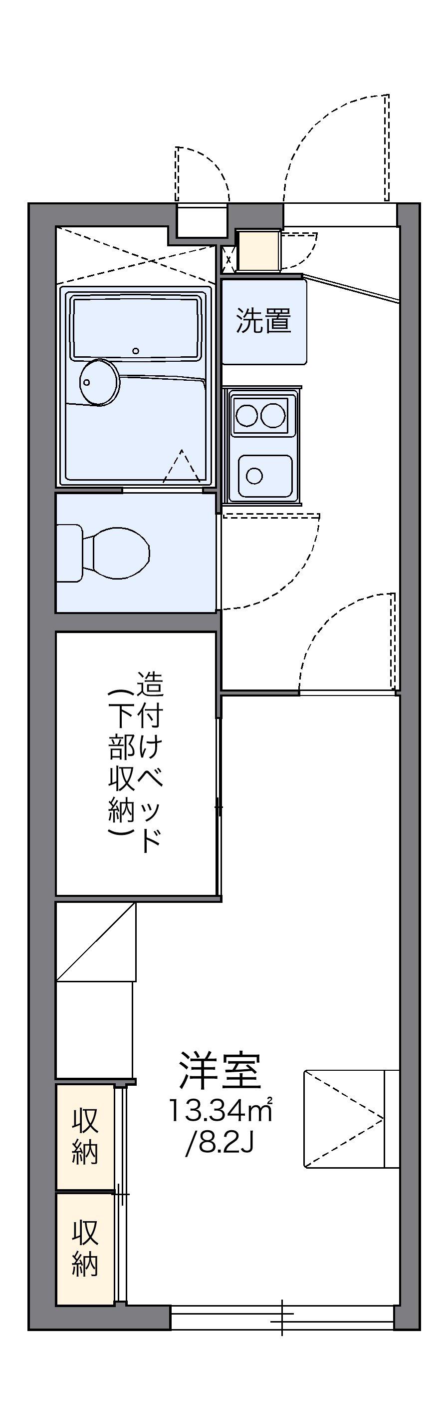 レオパレスヴィラ2(1K/2階)の間取り写真