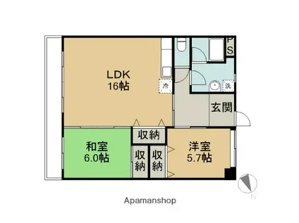 カーサアヴィタンテ(2LDK/3階)の間取り写真