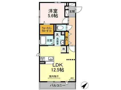 ツインテラスⅧ(1LDK/2階)の間取り写真