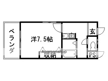 メゾン今町(1K/2階)の間取り写真