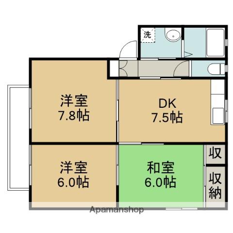 シーブリームA(3DK/1階)の間取り写真